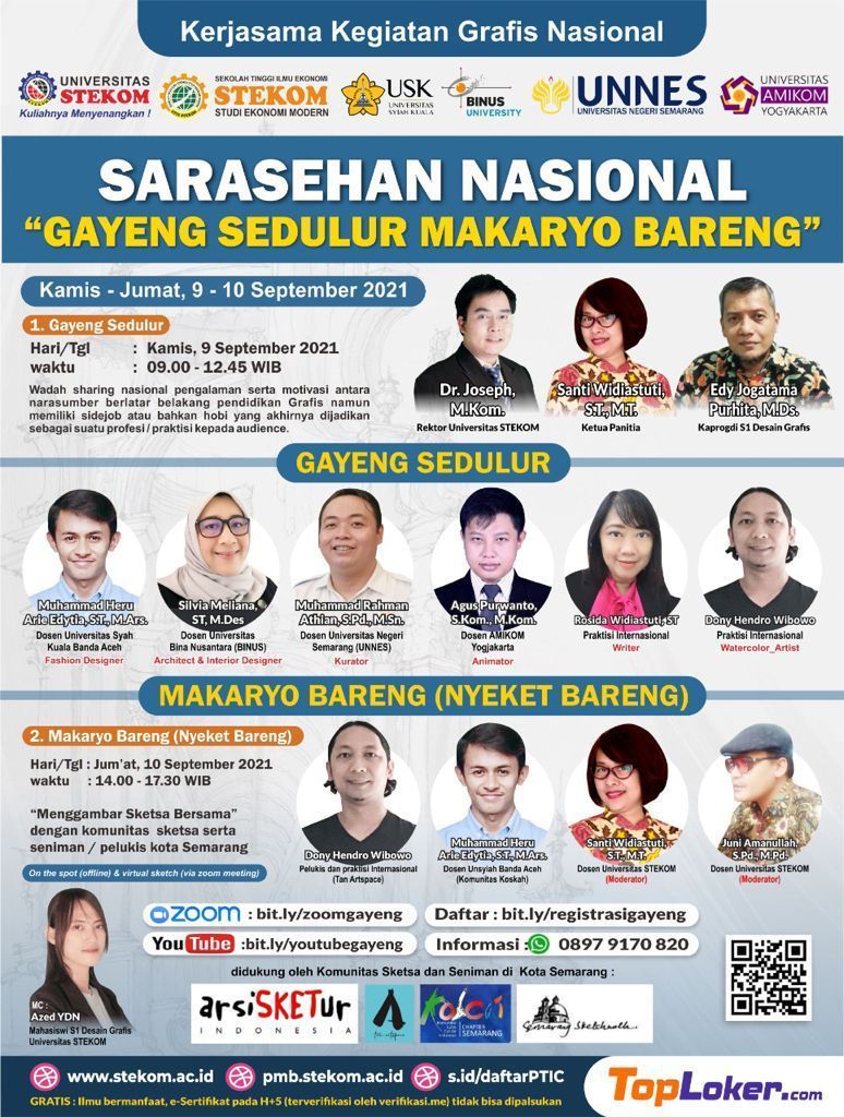 Jadwal pelaksanaan dan Pendaftaran acara Sarasehan Nasional Desain Grafis