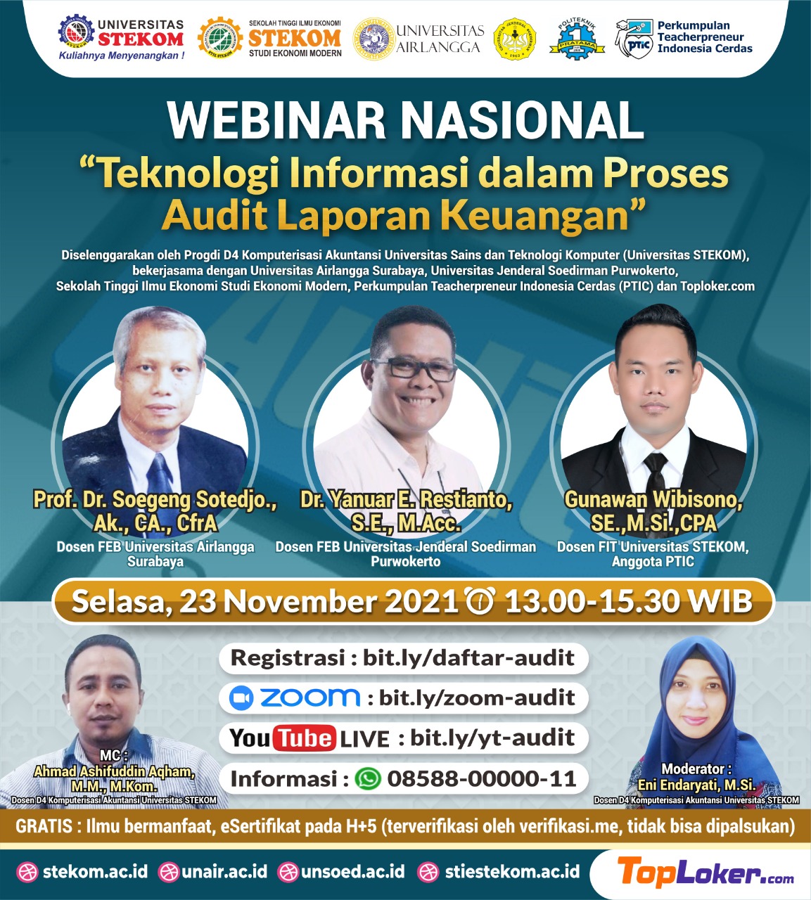 WEBINAR NASIONAL  Teknologi Informasi dalam Proses Audit Laporan Keuangan
