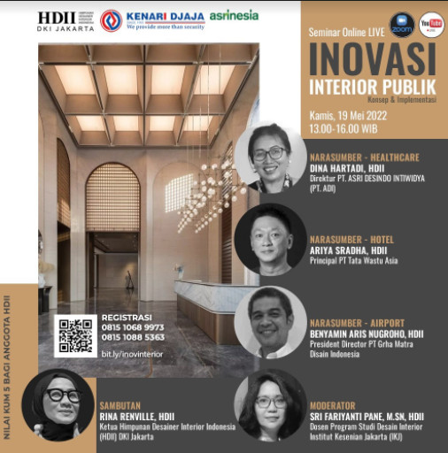 Seminar virtual : INOVASI INTERIOR PUBLIK - Konsep & Implementasi.