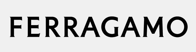 Identitas merek Ferragamo dengan jenis huruf khusus