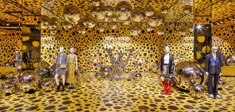 Louis Vuitton merombak toko-toko dengan polka-dot Yayoi Kusama dan animatronik yang seperti hidup
