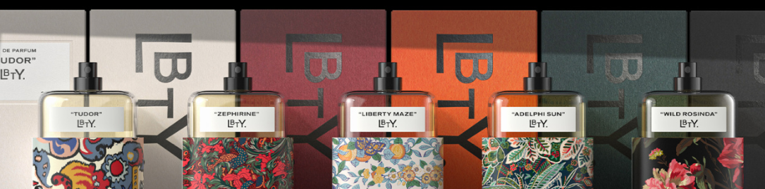 Desain Kemasan dan identitas baru dari rangkaian parfum Liberty oleh Pentagram