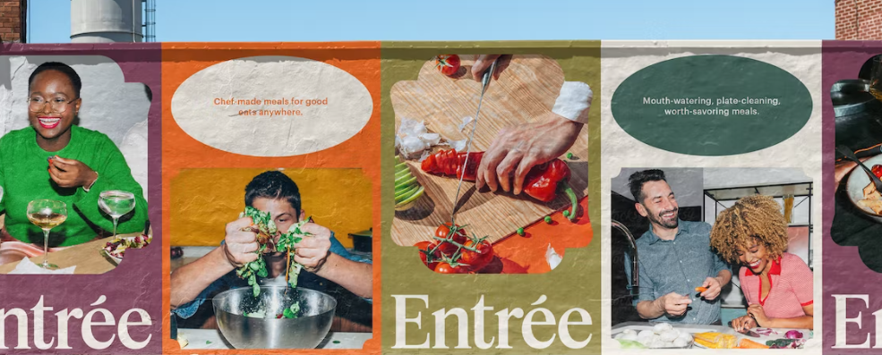 Branding Entrée "bersandar pada ide pengaturan meja"