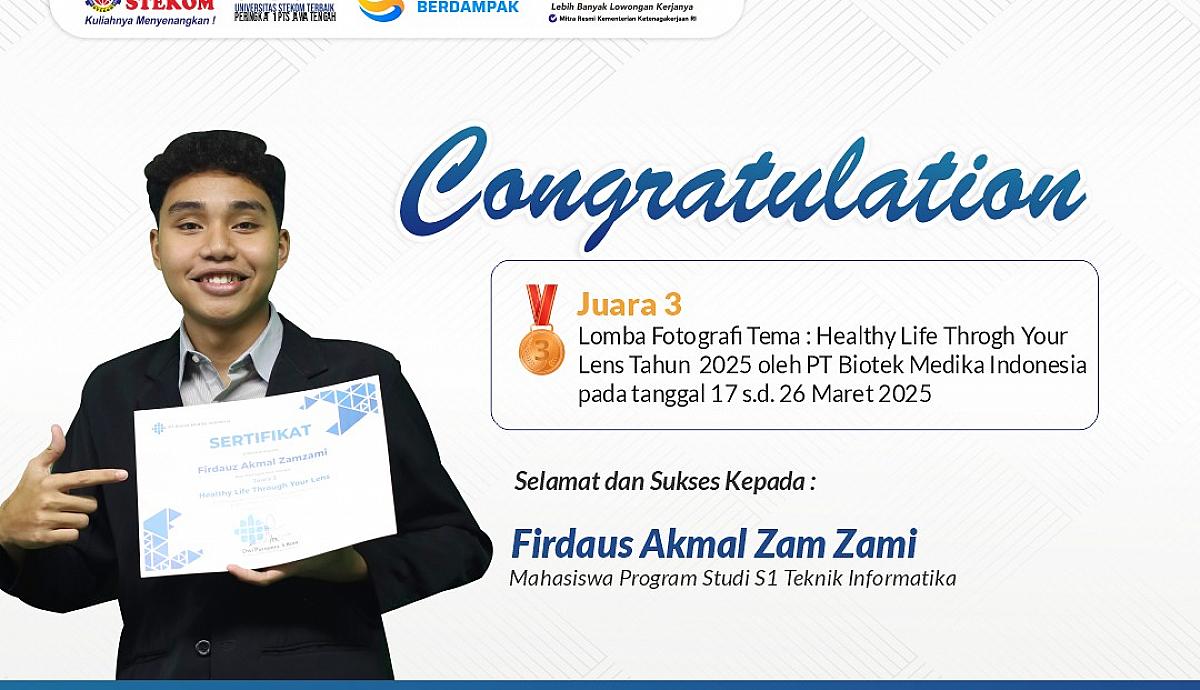 Mahasiswa STEKOM Raih Juara 3 Lomba Fotografi Tingkat Nasional 2025