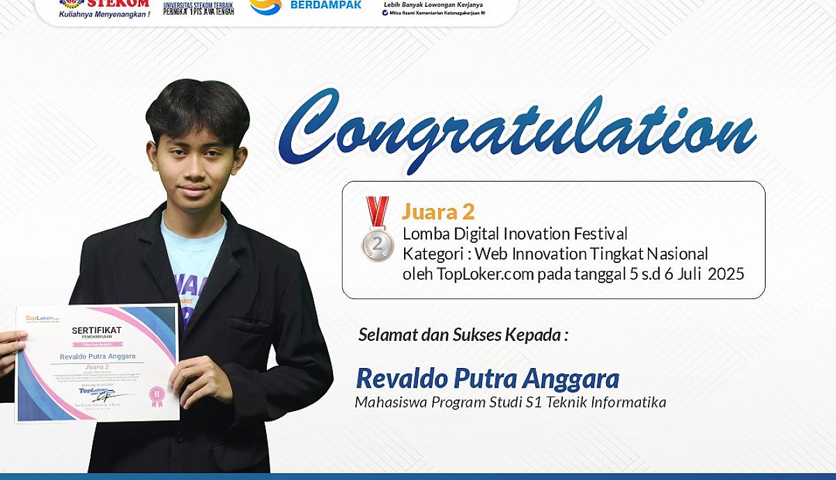 Mahasiswa STEKOM Raih Juara 2 Lomba Digital Innovation Festival 2025