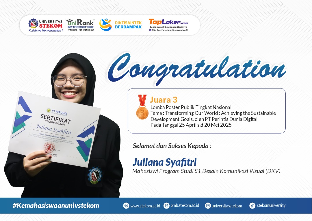 Mahasiswi STEKOM Raih Juara 3 Lomba Poster Publik Tingkat Nasional 2025