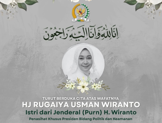 Innalillahi, Istri Jenderal (Purn) Wiranto, Hj. Rugaiya Usman, Wafat di Bandung
