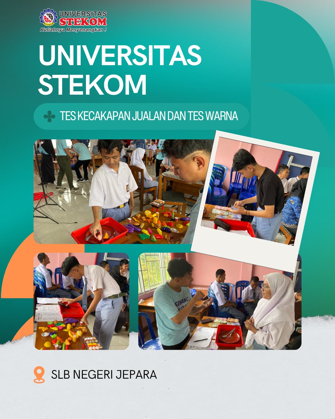Siswa Disabilitas SLB Negeri boyolali unjuk Kemampuan dalam Tes Kecakapan Jualan dan Tes Warna bersama Universitas Stekom
