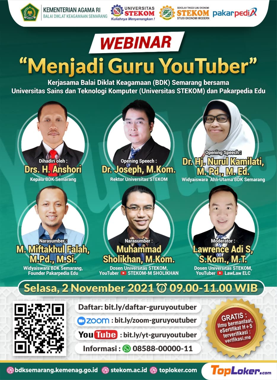 WEBINAR Tema : &quot;MENJADI GURU YOUTUBER&quot;
