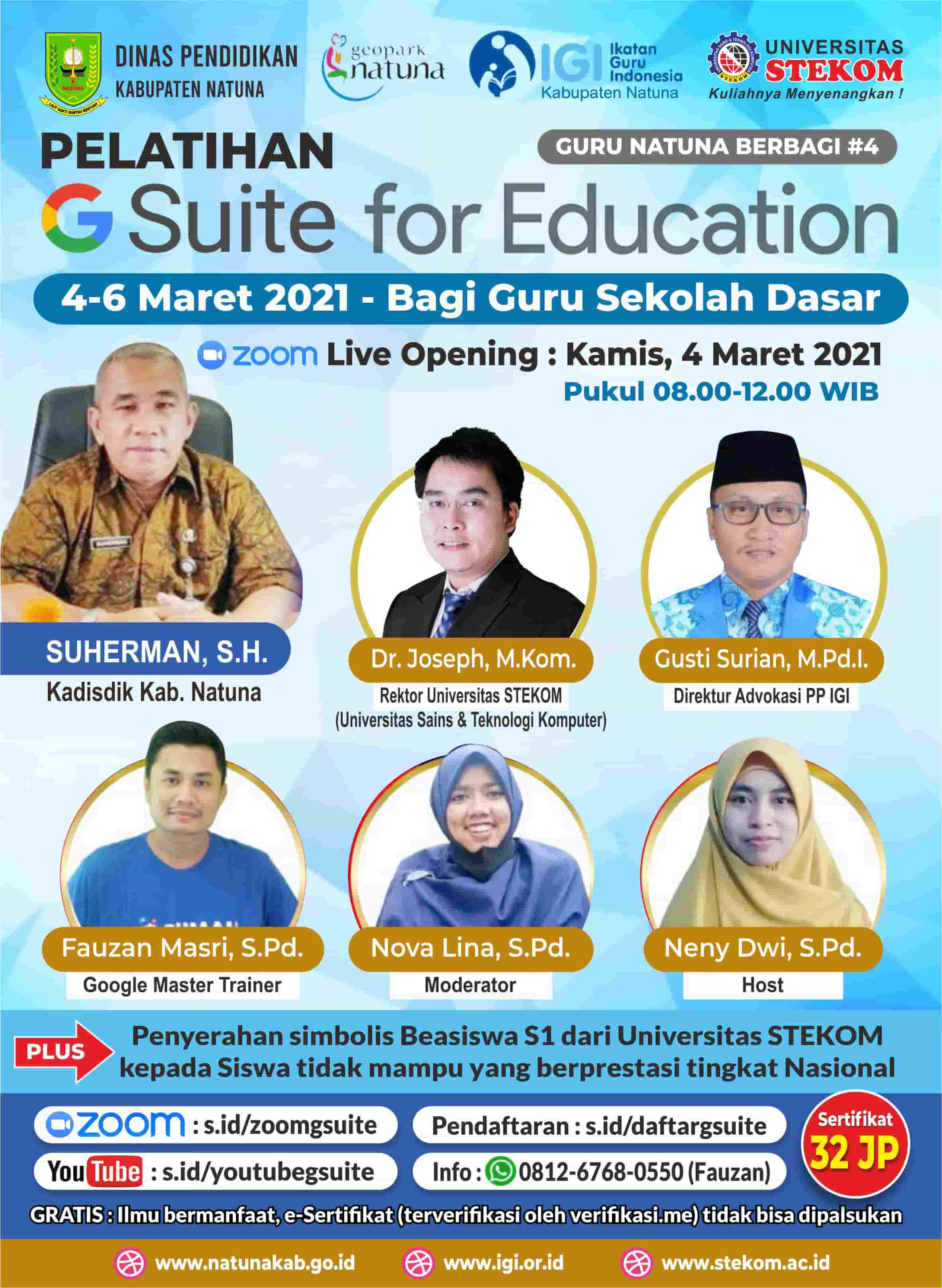 PELATIHAN &quot;G-Suite for Education, Bagi Guru Sekolah Dasar&quot;