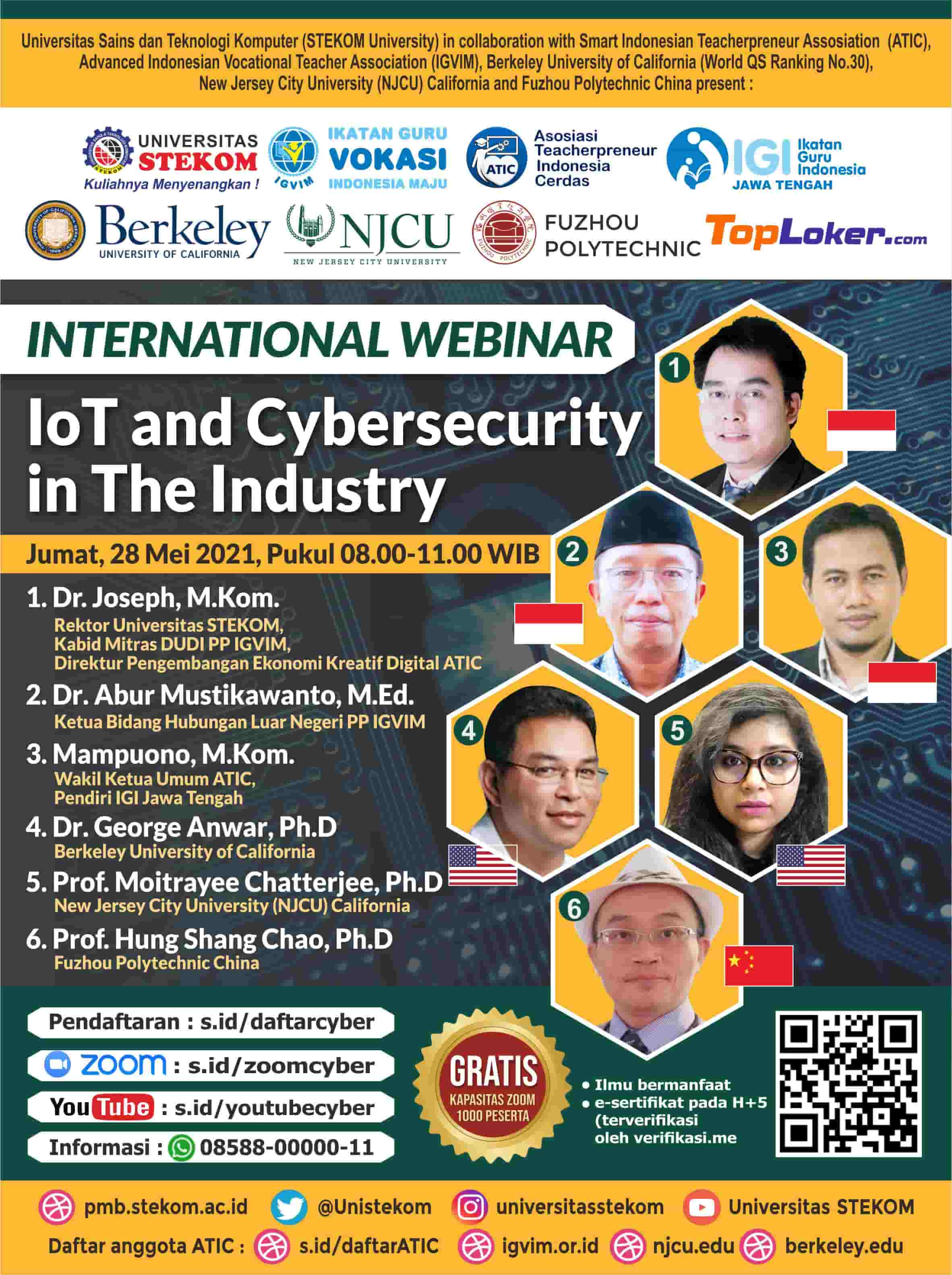 INTERNATIONAL WEBINAR &quot;IoT and Cybersecurity in The Industry&quot;