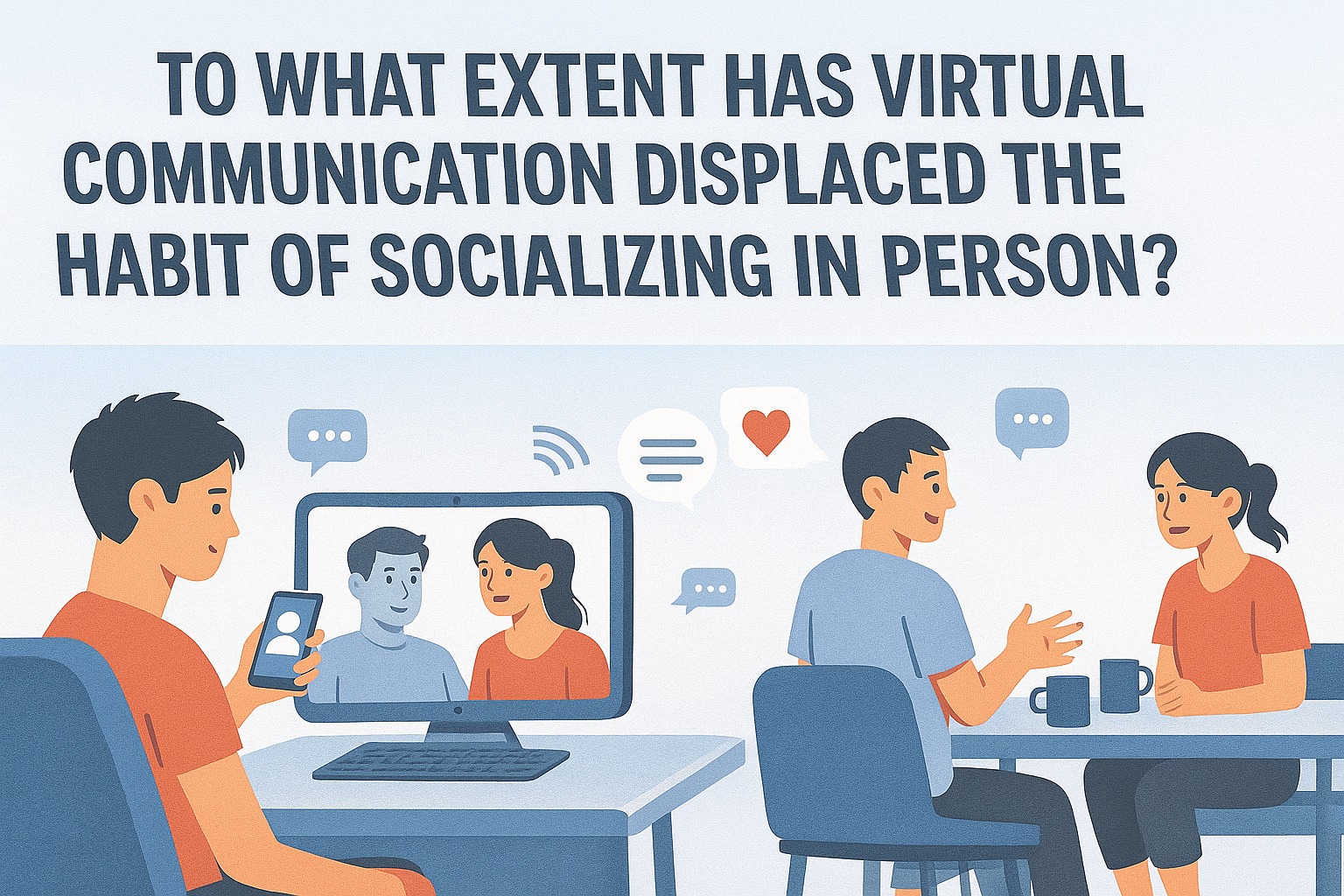 To What Extent Has Virtual Communication Displaced the Habit of Socializing in Person?