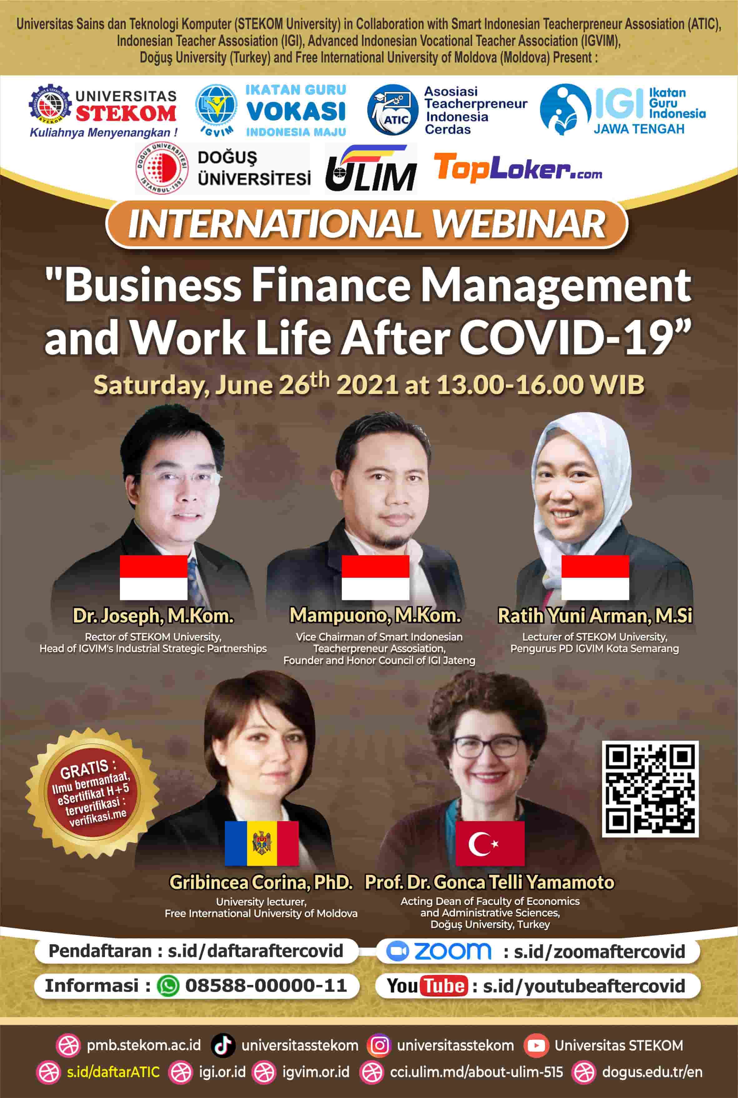 INTERNATIONAL WEBINAR &quot;Business Finance Management and Work Life after COVID-19&quot;