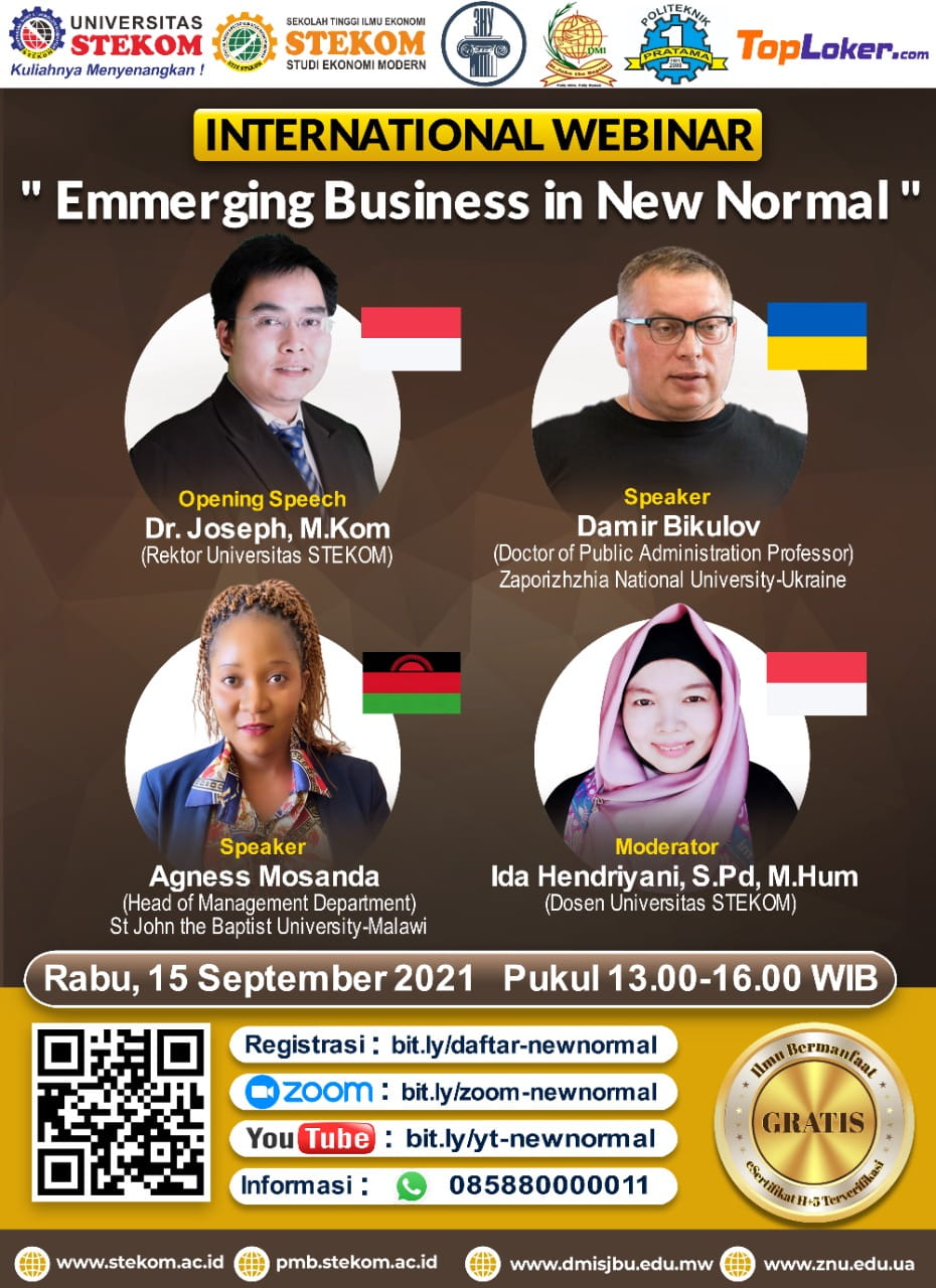 INTERNATIONAL WEBINAR &quot;Emmerging Business In New Normal''