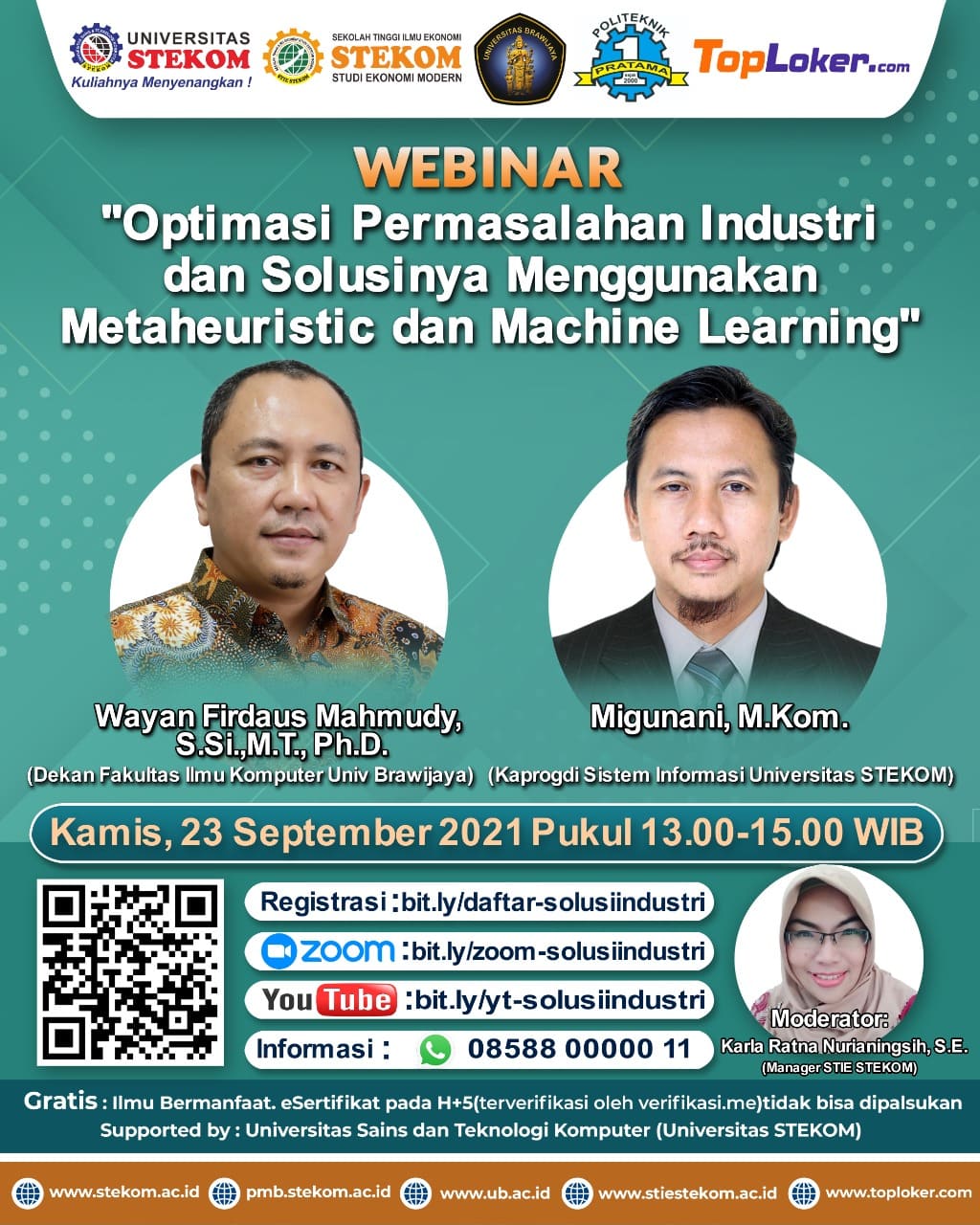 WEBINAR &quot;Optimasi Permasalahan Industri dan Solusinya Menggunakan Metaheuristic dan Machine Learning