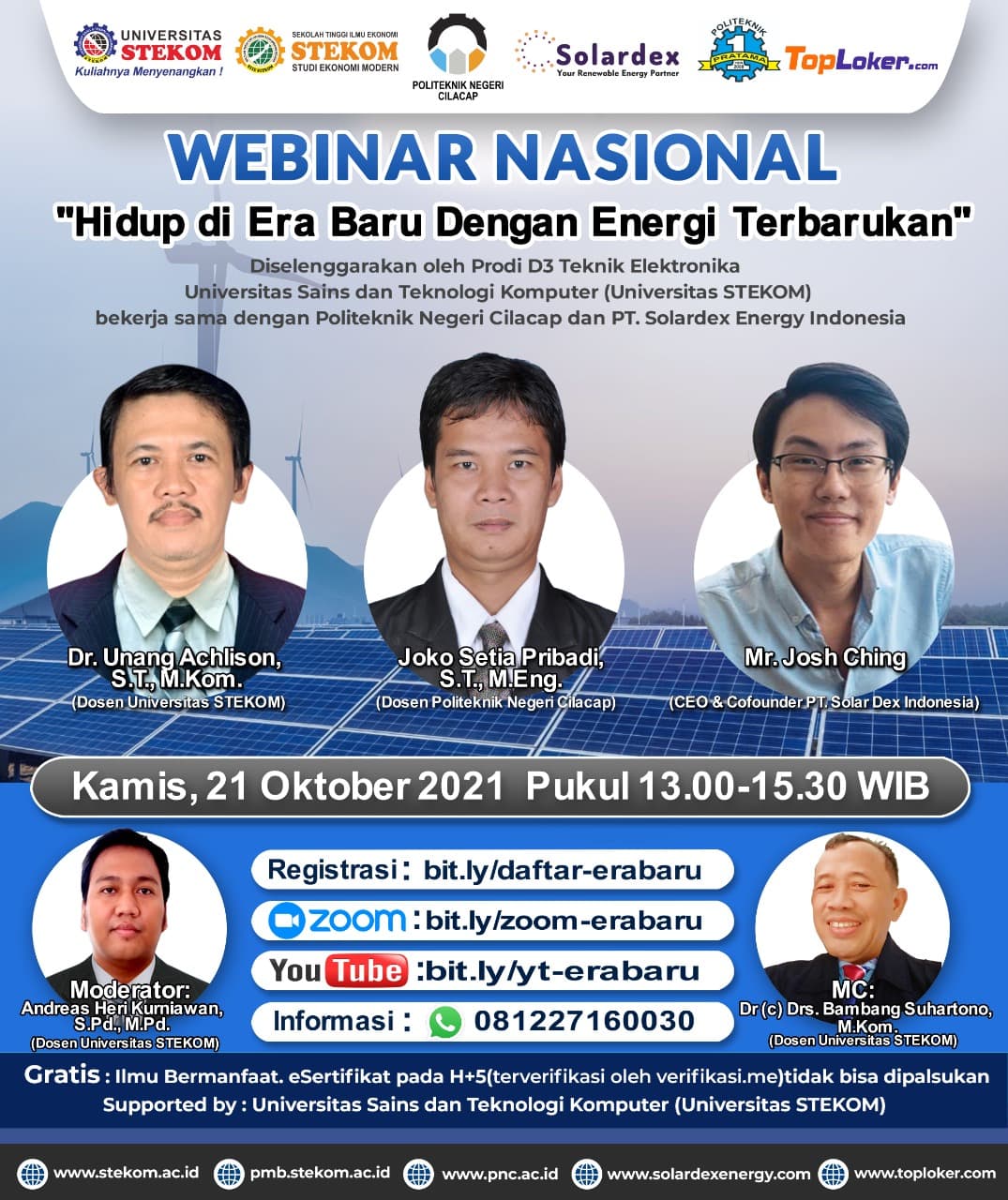 WEBINAR NASIONAL ''Hidup di Era Baru Dengan Energi Terbarukan''