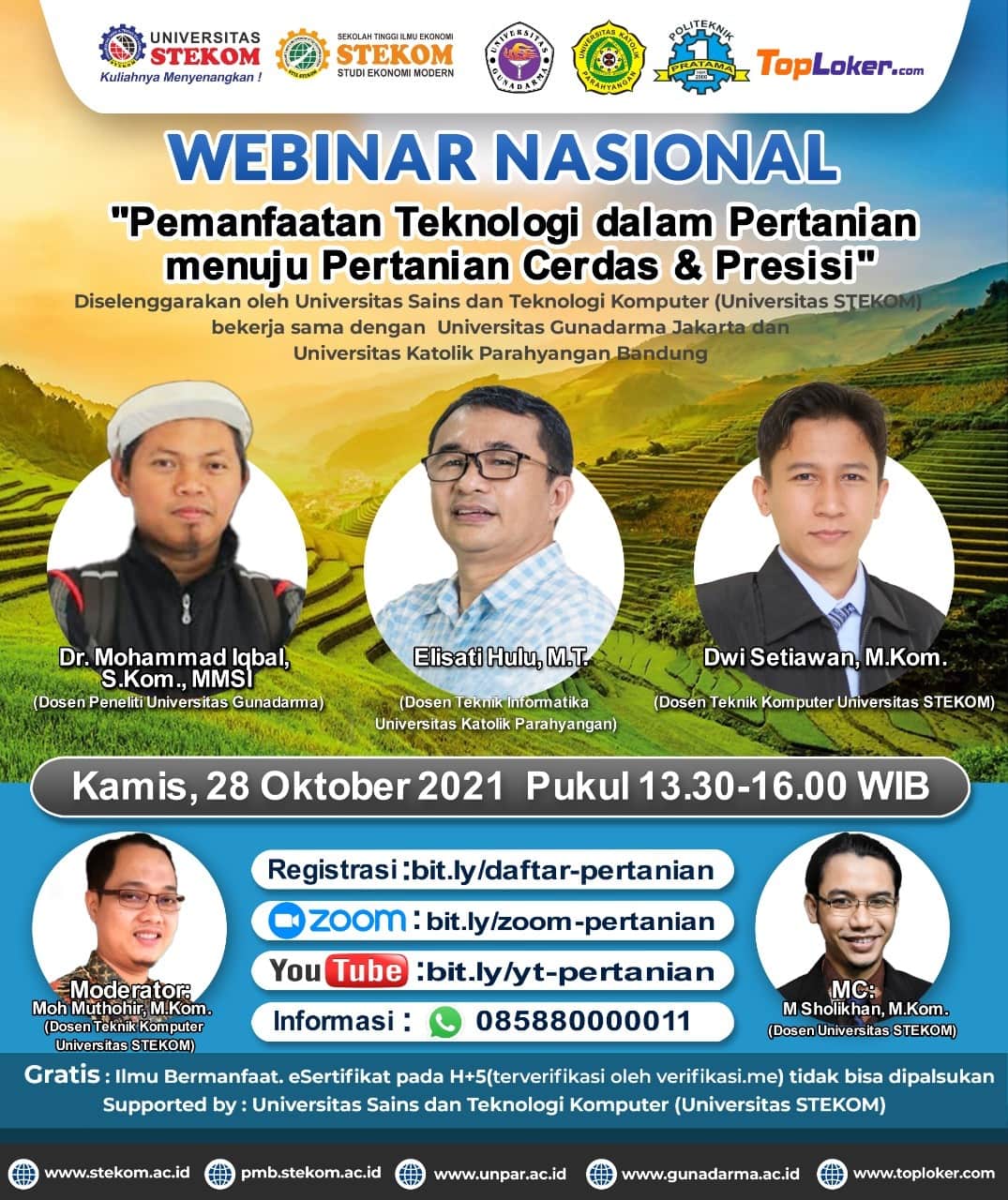 WEBINAR NASIONAL &quot;Pemanfaatan Teknologi dalam Pertanian menuju Pertanian Cerdas &amp; Presisi