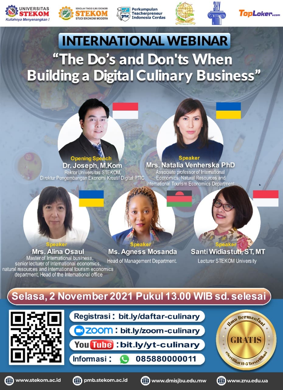 INTERNATIONAL WEBINAR &ldquo;The Do&rsquo;s and Don'ts When Building a Digital Culinary Business
