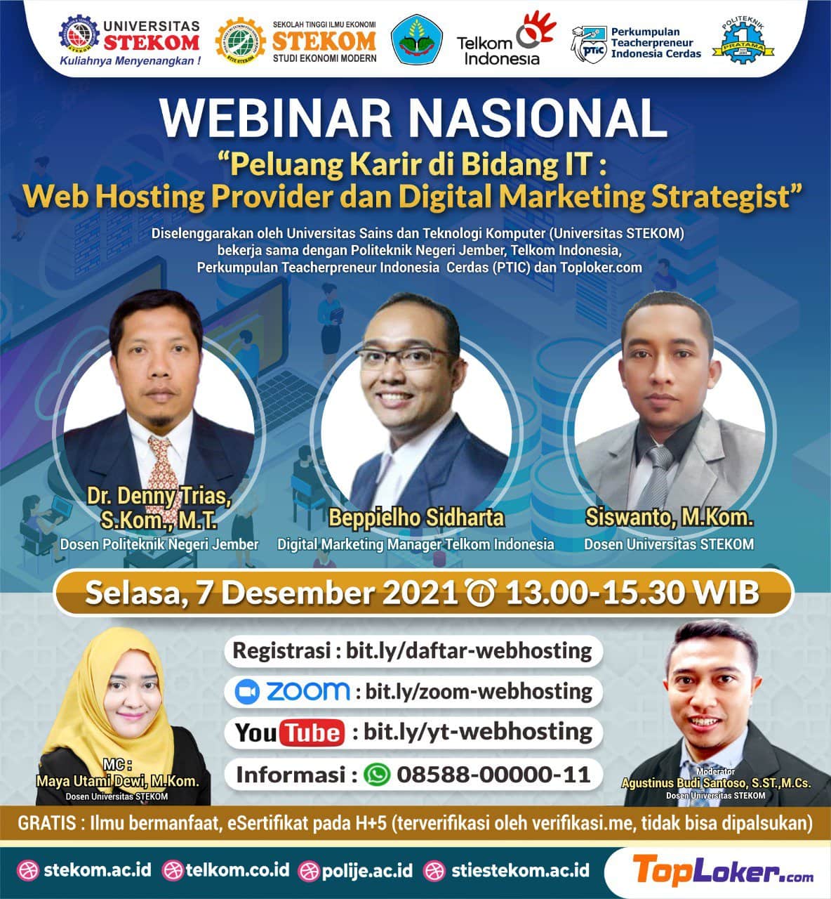 WEBINAR NASIONAL ''Peluang Karir di Bidang IT : Web Hosting Provider dan Digital Marketing Strategis