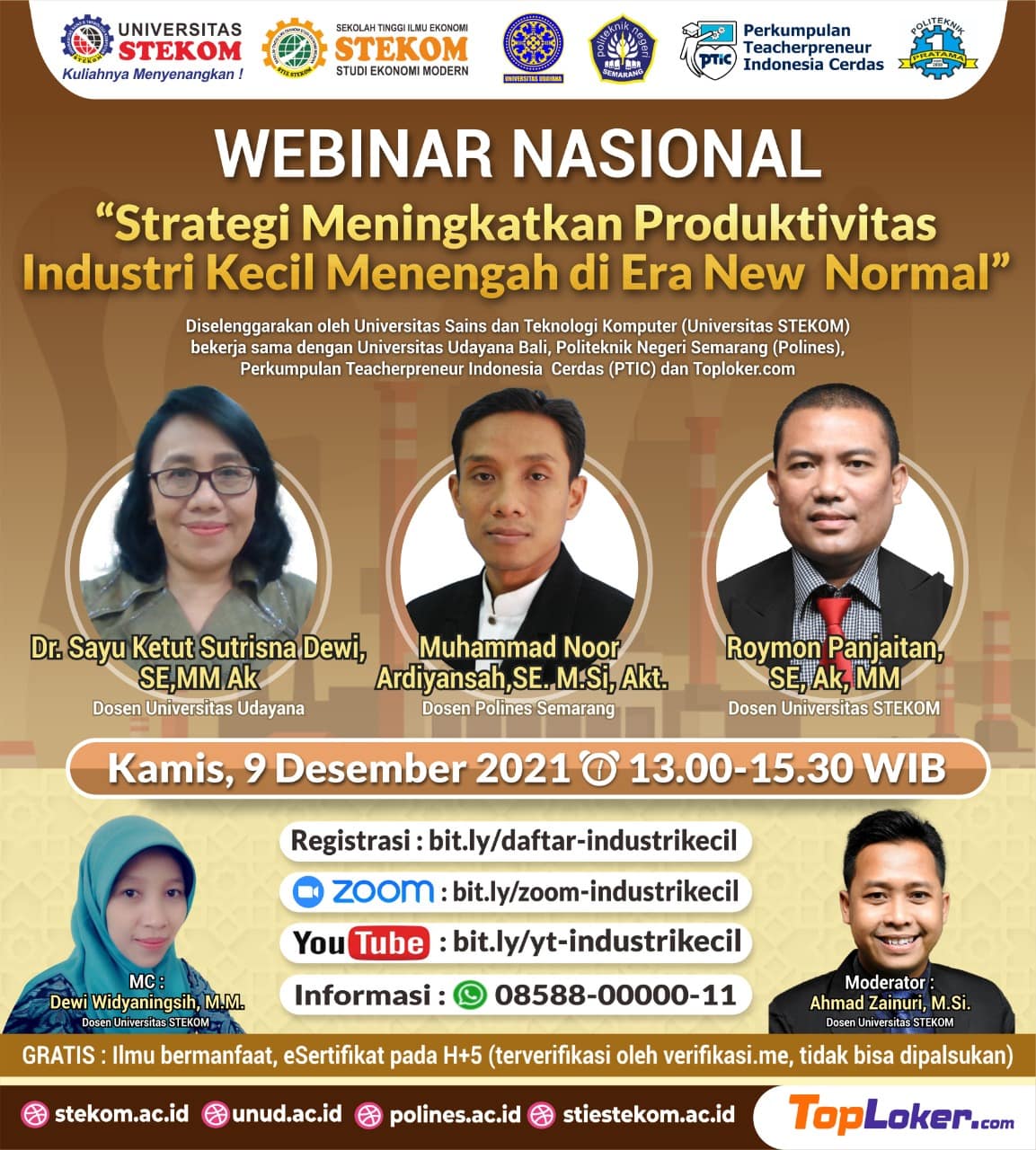 WEBINAR NASIONAL &quot;Strategi Meningkatkan Produktivitas Industri Kecil Menengah di Era New Normal