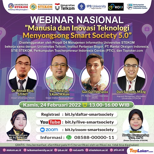 WEBINAR NASIONAL &rdquo;Manusia dan Inovasi Teknologi Menyongsong Smart Society 5.0&rdquo;