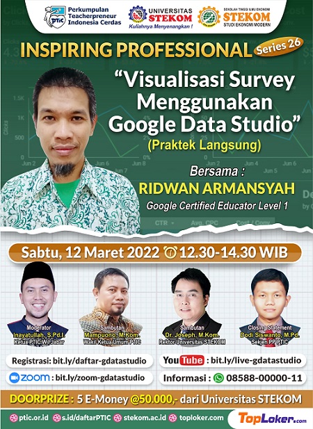 INSPIRING PROFESSIONAL #SERIES 26 &quot;Visualisasi Survey Menggunakan Google Data Studio&quot;