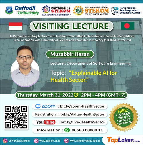 Visiting Lecturer  from Daffodil International University (Bangladesh) collaboration with University of Science Computer and Technology