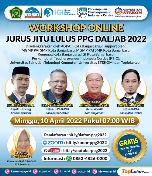 WORKSHOP ONLINE &quot;Jurus Jitu Lulus PPG Daljab 2022&quot;