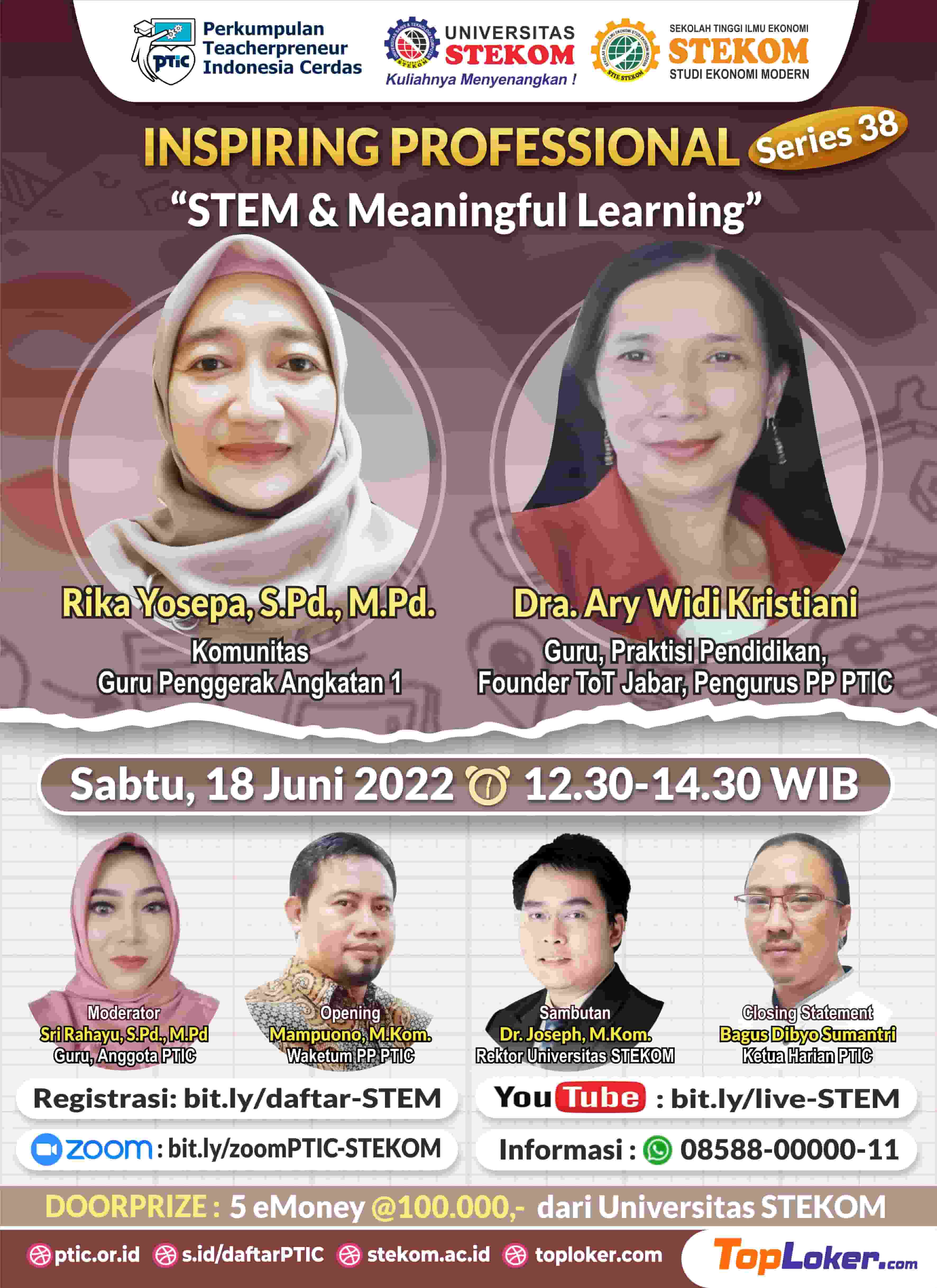 INSPIRING PROFESSIONAL #SERIES 38 Tema : &quot;STEM &amp; Meaningful Learning&quot;