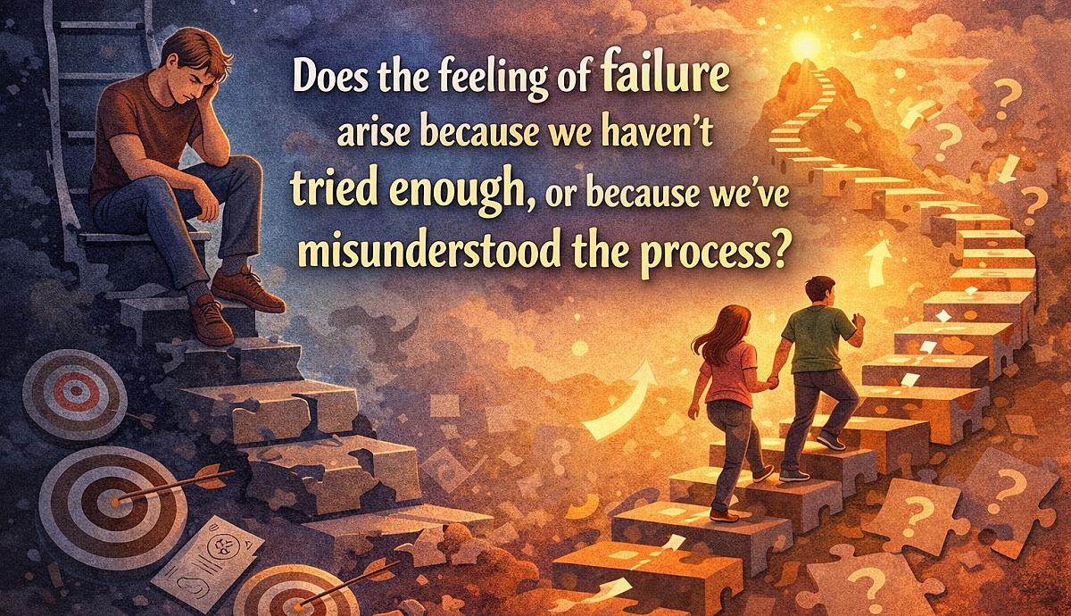 Does the feeling of failure arise because we haven't tried enough, or because we've misunderstood the process?