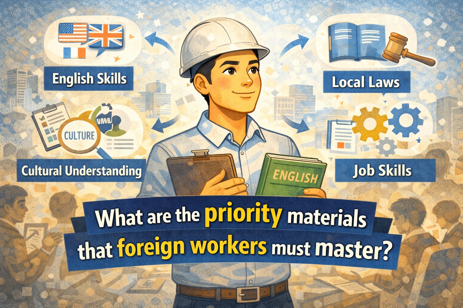 What are the priority materials that foreign workers must master?