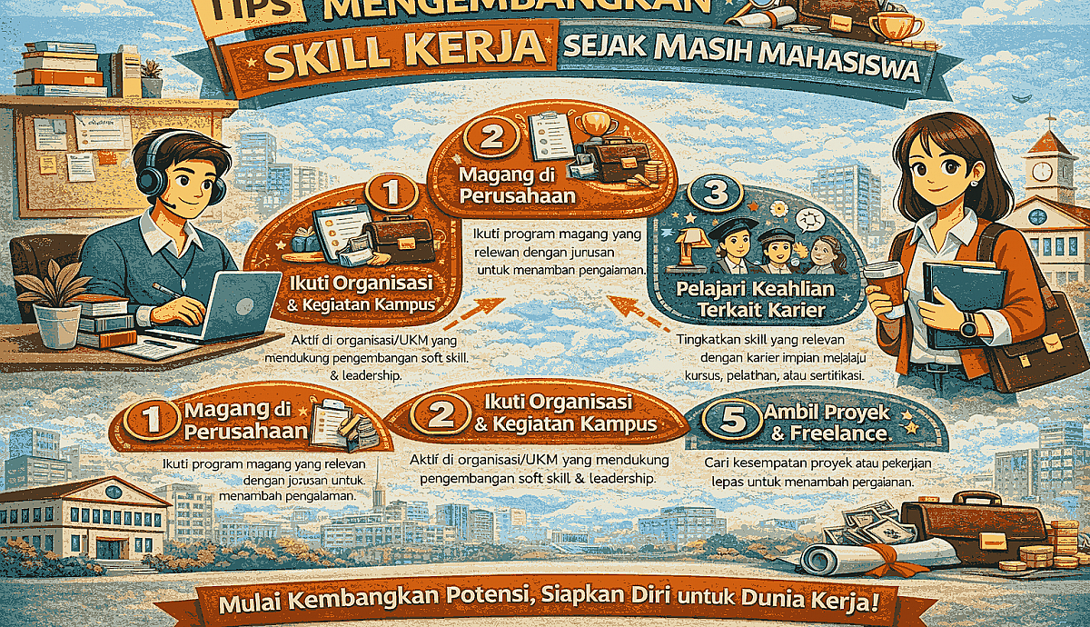 Tips Mengembangkan Skill Kerja Sejak Masih Mahasiswa