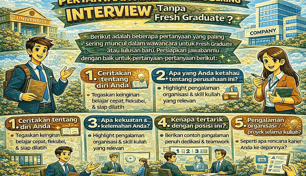 Pertanyaan Apa yang Paling Sering Muncul Saat Interview Fresh Graduate