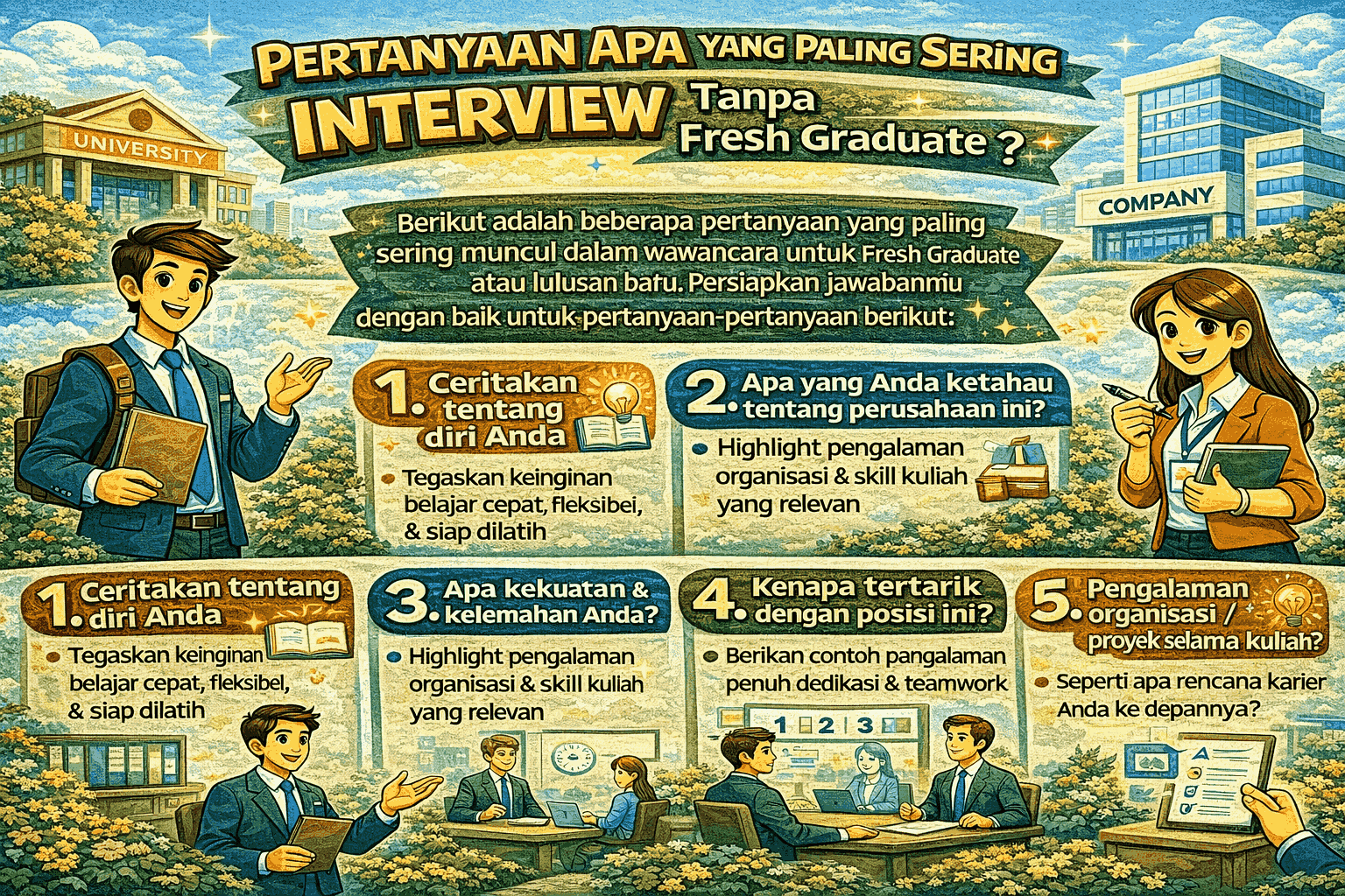 Pertanyaan Apa yang Paling Sering Muncul Saat Interview Fresh Graduate