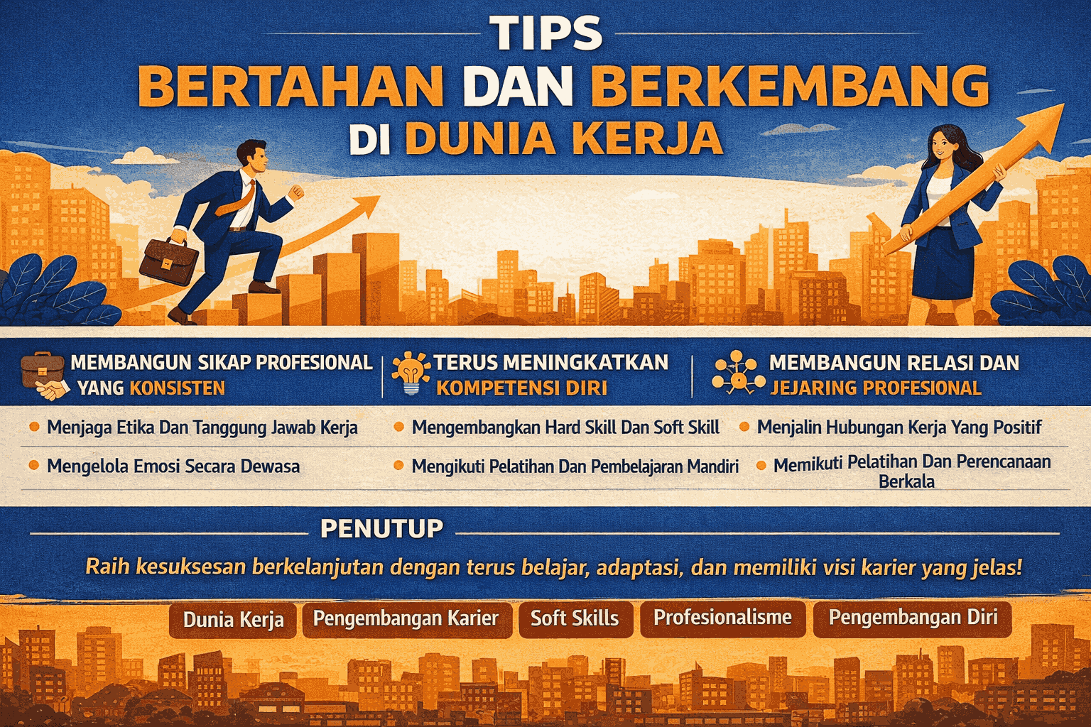 Tips Bertahan Dan Berkembang Di Dunia Kerja