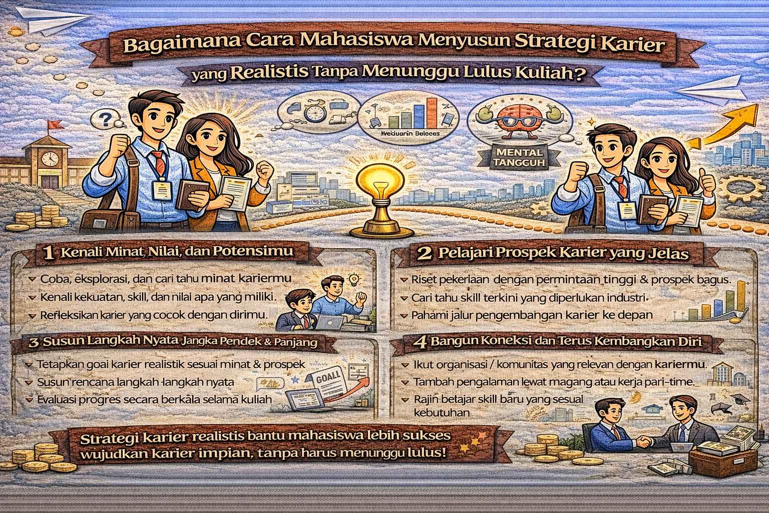Bagaimana Cara Mahasiswa Menyusun Strategi Karier yang Realistis Tanpa Menunggu Lulus Kuliah?