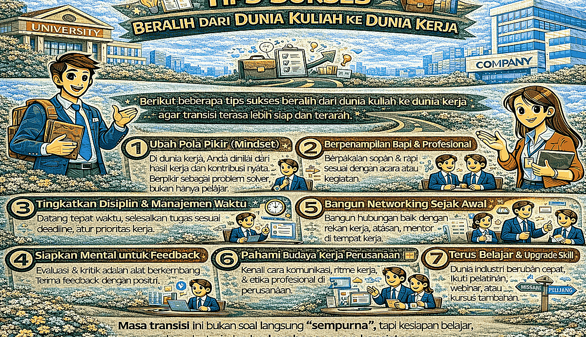 Tips Sukses Beralih dari Dunia Kuliah ke Dunia Kerja