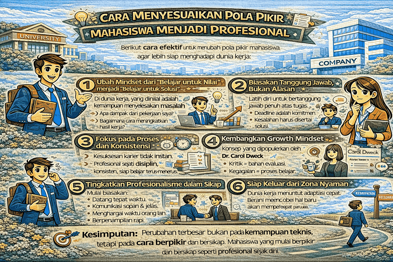 Cara Menyesuaikan Pola Pikir Mahasiswa Menjadi Profesional
