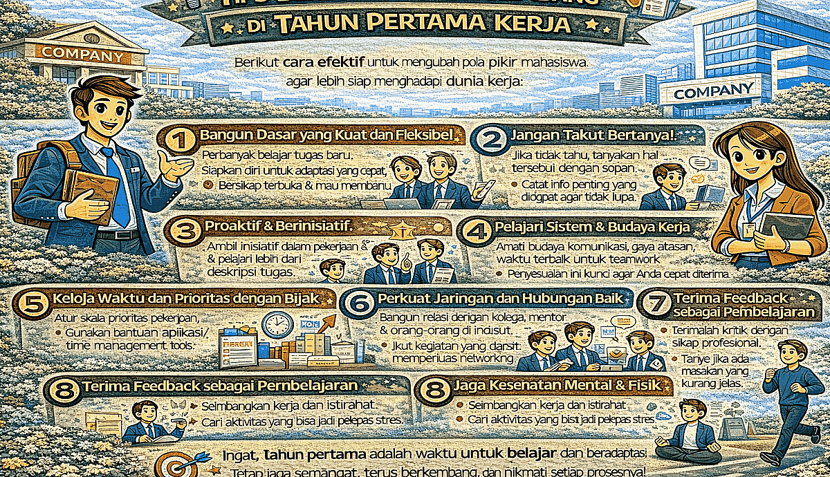 Tips Bertahan dan Berkembang di Tahun Pertama Kerja