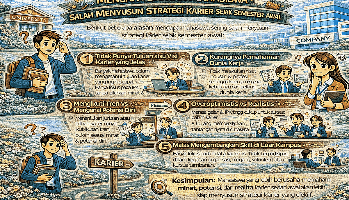 Mengapa Banyak Mahasiswa Salah Menyusun Strategi Karier Sejak Semester Awal
