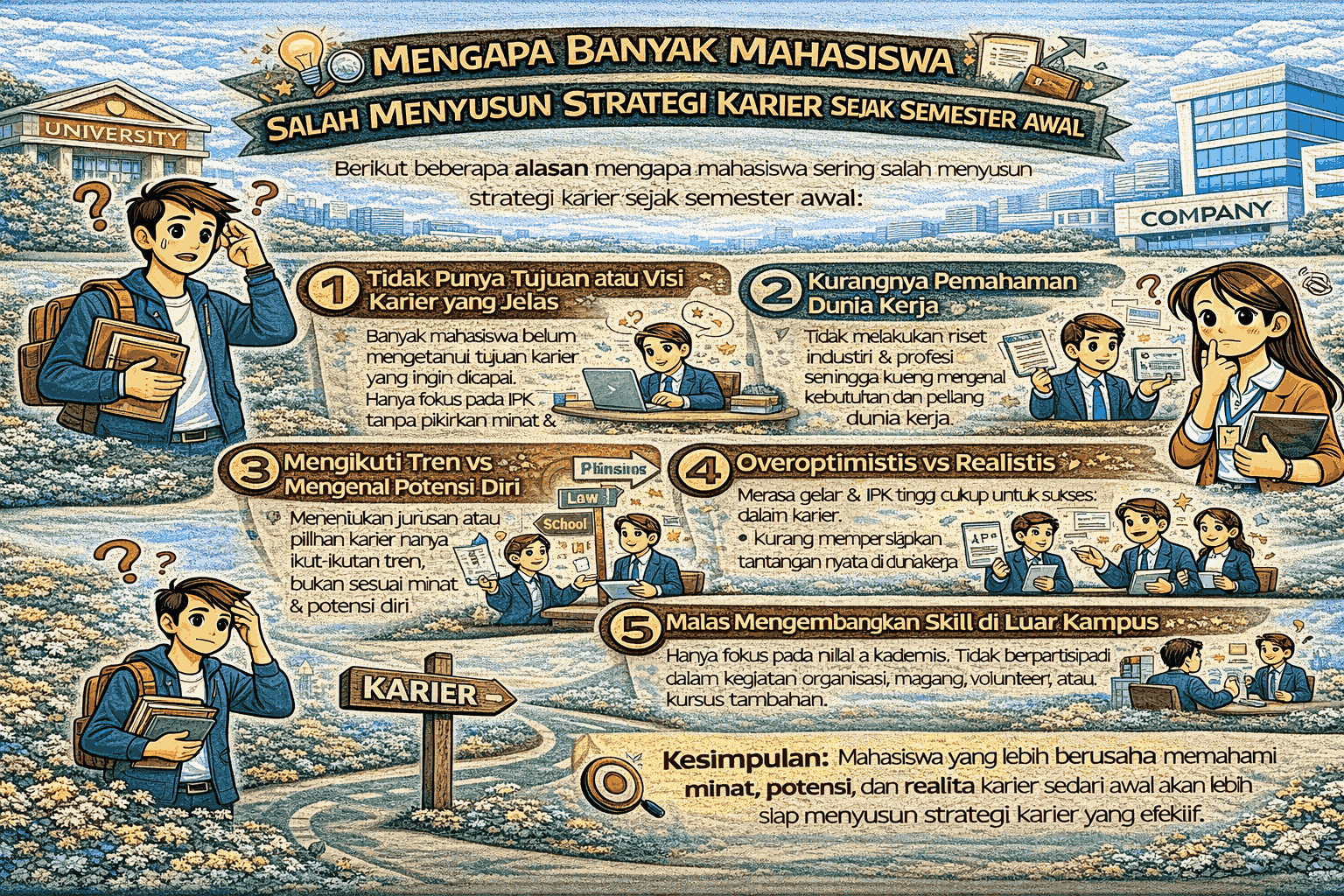 Mengapa Banyak Mahasiswa Salah Menyusun Strategi Karier Sejak Semester Awal