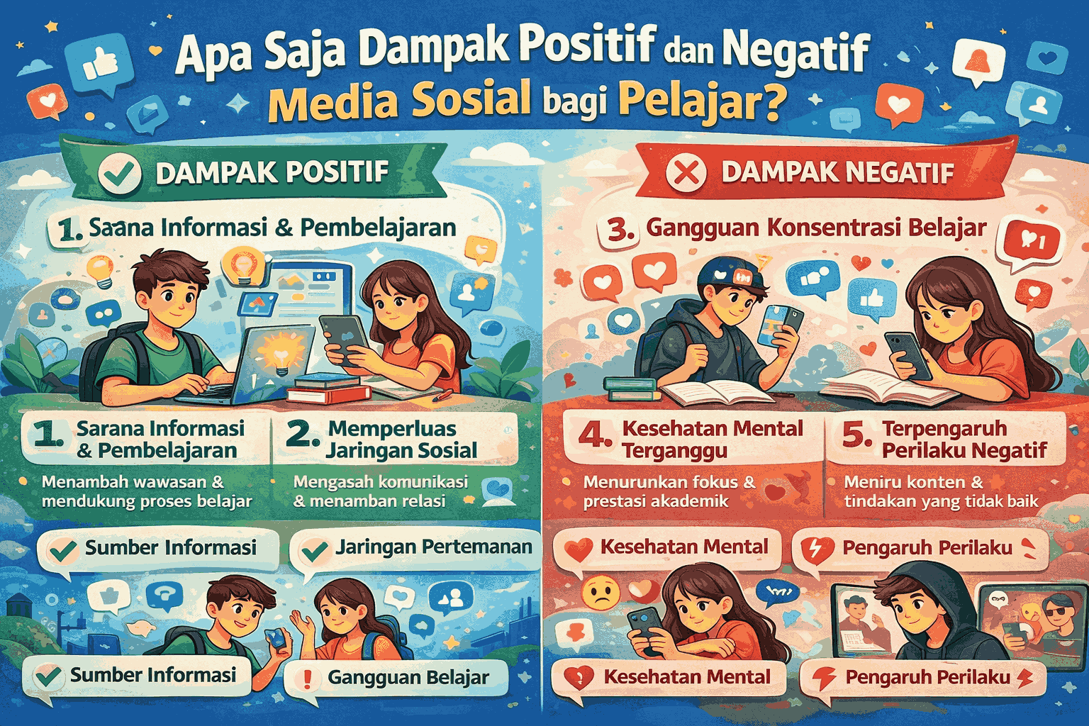 Apa Saja Dampak Positif dan Negatif Media Sosial bagi Pelajar?