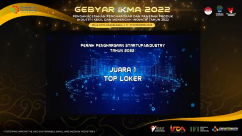 Universitas STEKOM BANGGA!! TopLoker.com Juara 1 Penghargaan Startup4Industry Tahun 2022 Gebyar IKMA 2022
