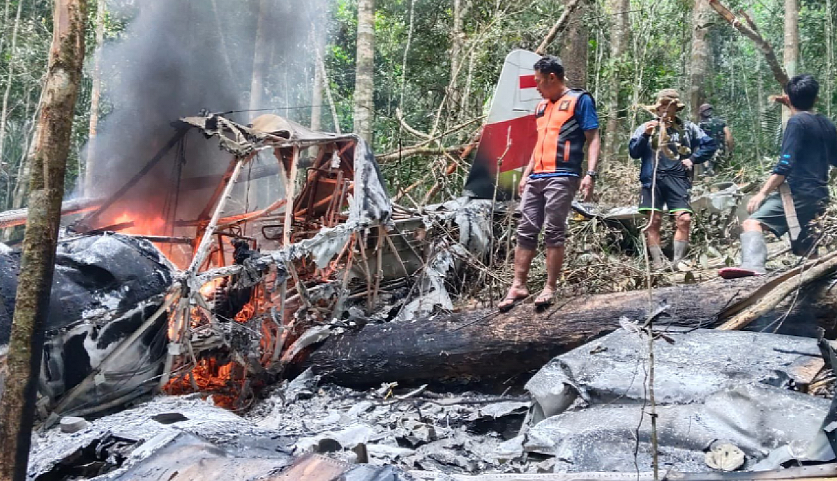 Pesawat Pelita Air Pengangkut BBM Jatuh di Nunukan, Pilot Meninggal Dunia