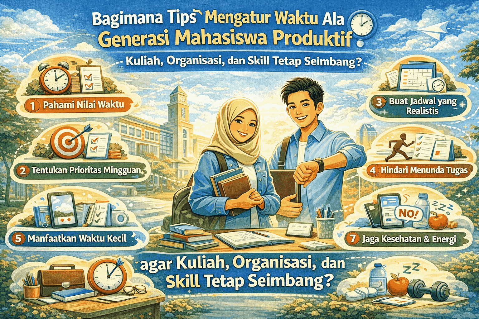 Bagaimana Tips Mengatur Waktu Ala Generasi Mahasiswa Produktif agar Kuliah, Organisasi, dan Skill Tetap Seimbang?