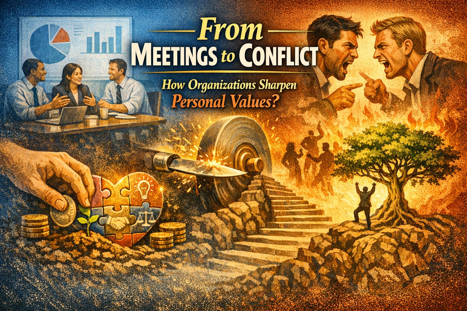 From Meetings to Conflict, How Organizations Sharpen Personal Values?