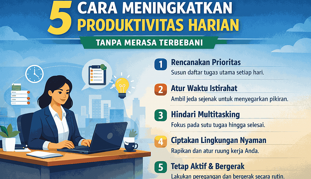 5 Cara Meningkatkan Produktivitas Harian Tanpa Merasa Terbebani