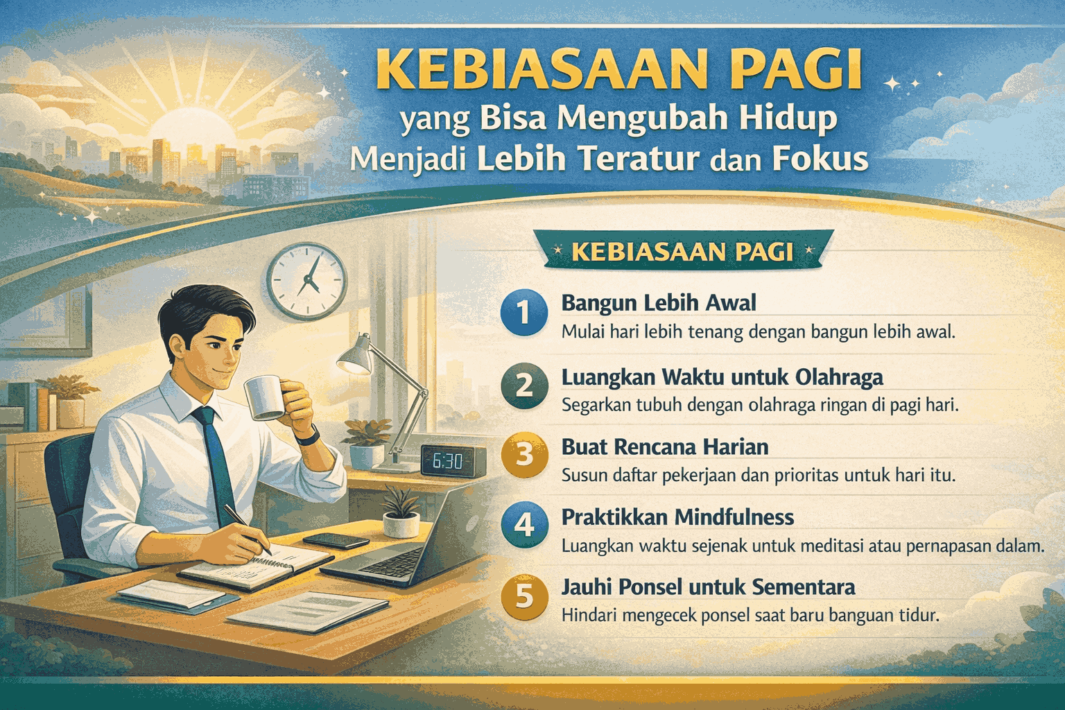 Kebiasaan Pagi yang Bisa Mengubah Hidup Menjadi Lebih Teratur dan Fokus