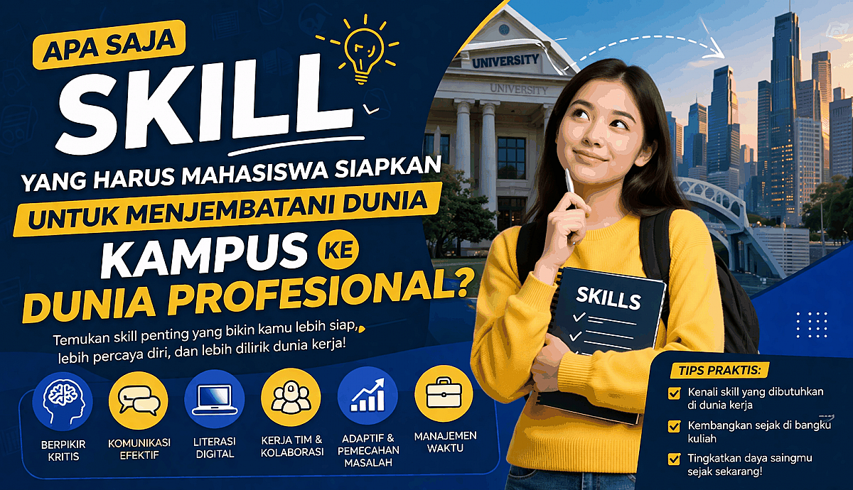 Apa Saja Skill Yang Harus Mahasiswa Siapkan Untuk Menjembatani Dunia Kampus Ke Dunia Profesional?