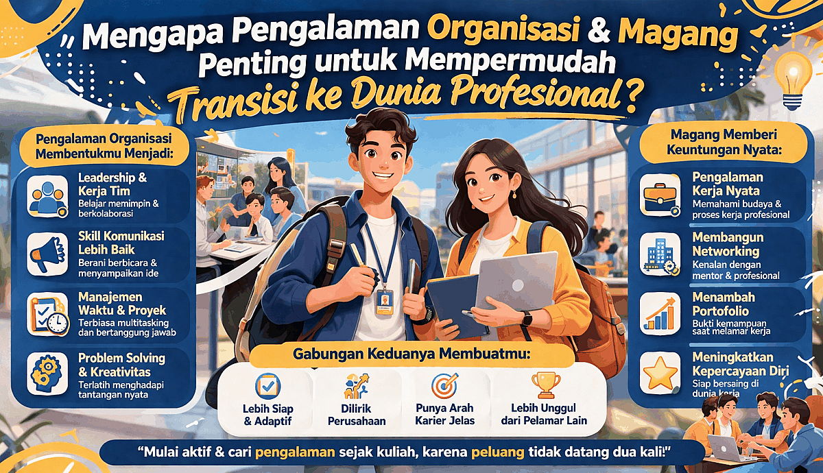 Mengapa Pengalaman Organisasi Dan Magang Penting Untuk Mempermudah Transisi Ke Dunia Profesional?